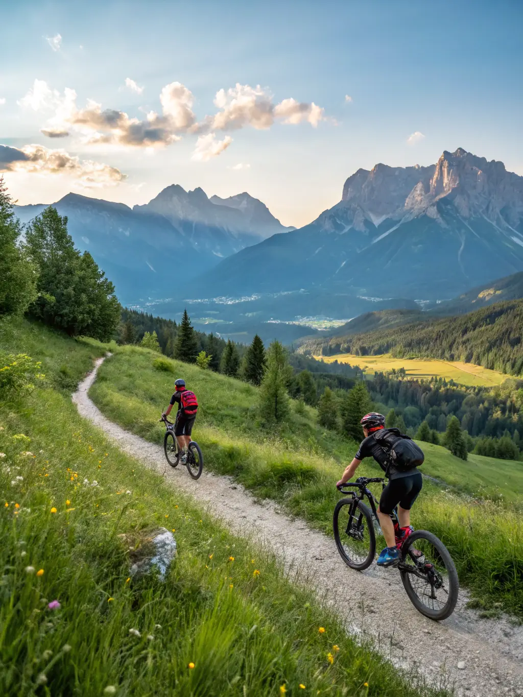 A scenic view of a group of cyclists participating in the 'Cyclo-Tourism Adventure', highlighting the recreational and exploratory aspect of the event.
