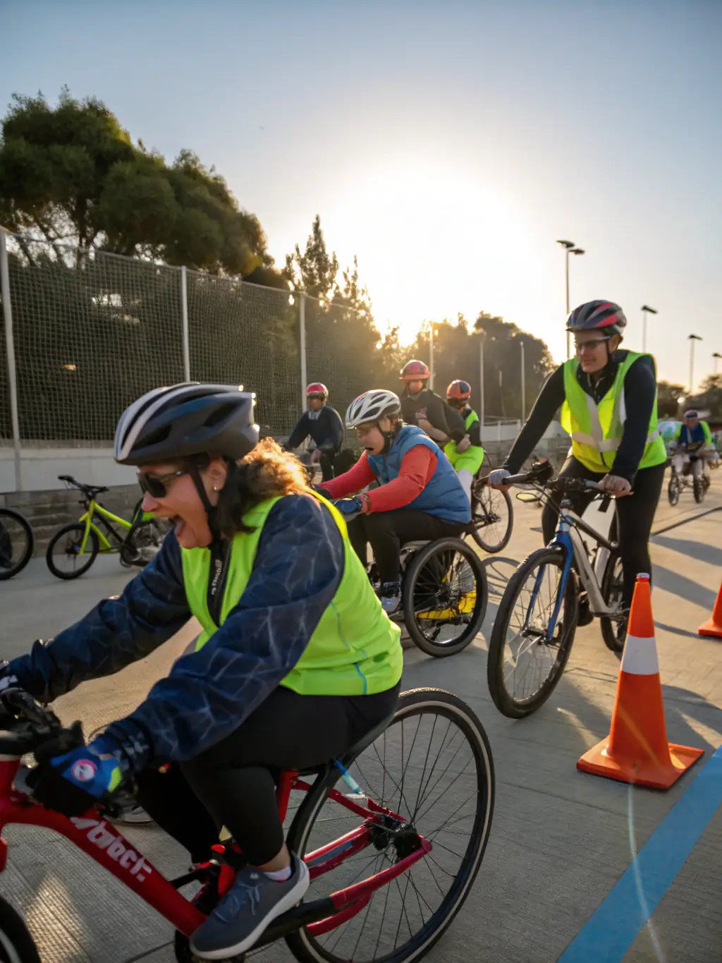 An image of a cycling safety workshop, emphasizing COMITE BRETAGNE CYCLISME's dedication to promoting safe cycling practices.
